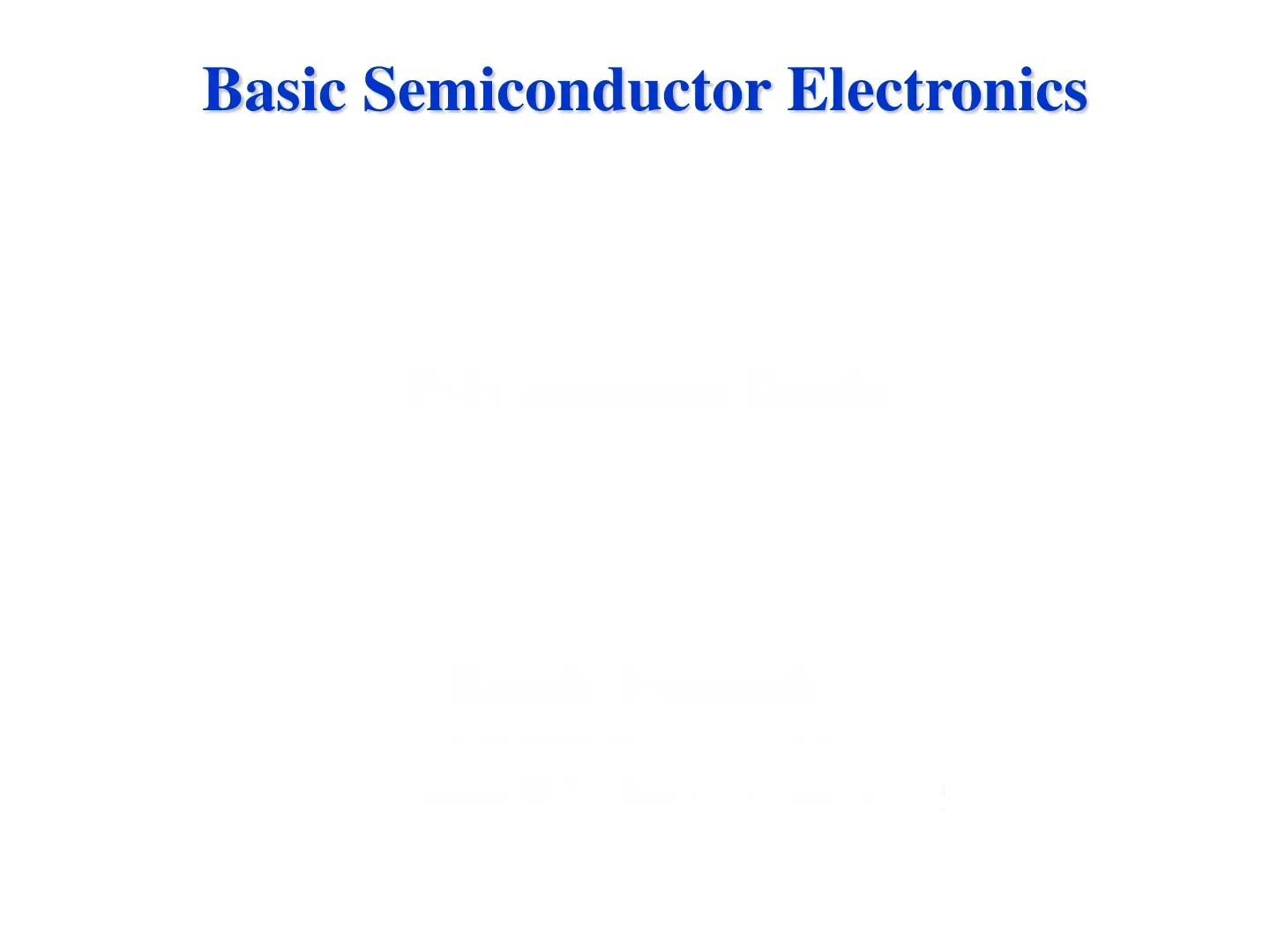 غلاف كتاب Basic Semiconductor Electronics