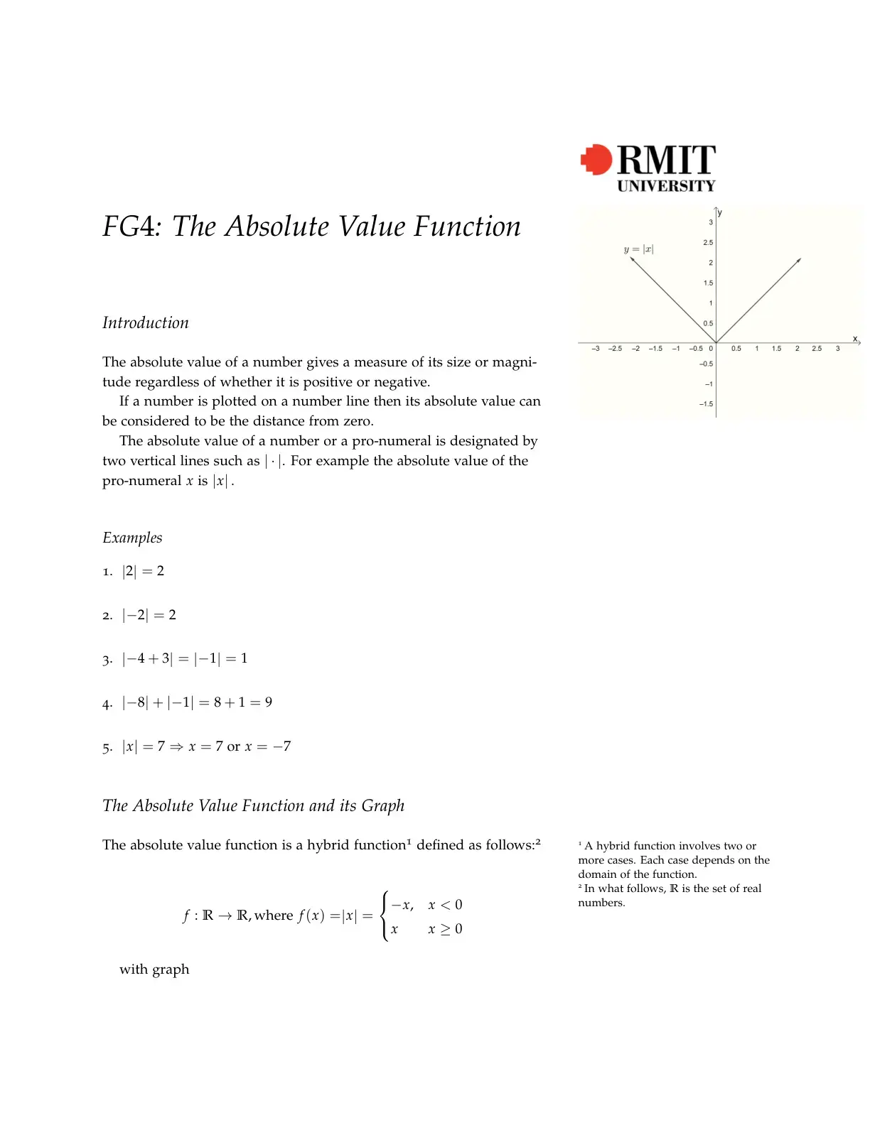 غلاف كتاب FG4: The Absolute Value Function y = |x|