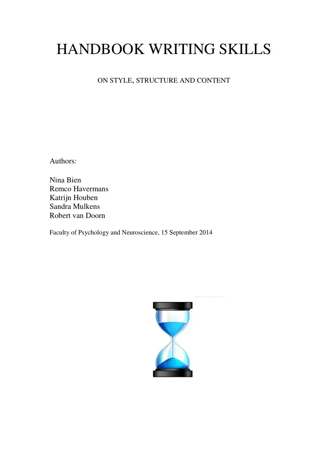 غلاف كتاب Handbook Writing Skills on Style, Structure and Content