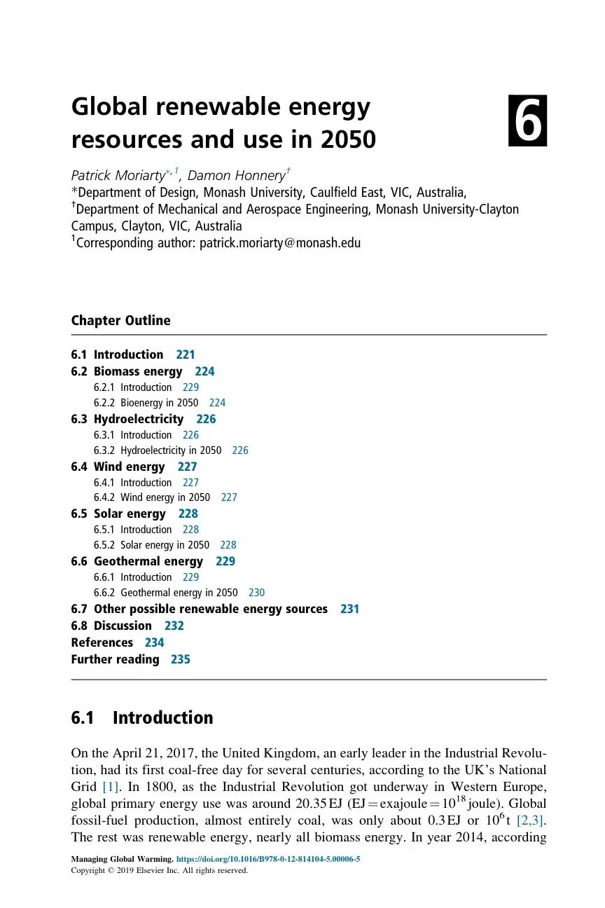 غلاف كتاب Global Renewable Energy Resources and Use in 2050