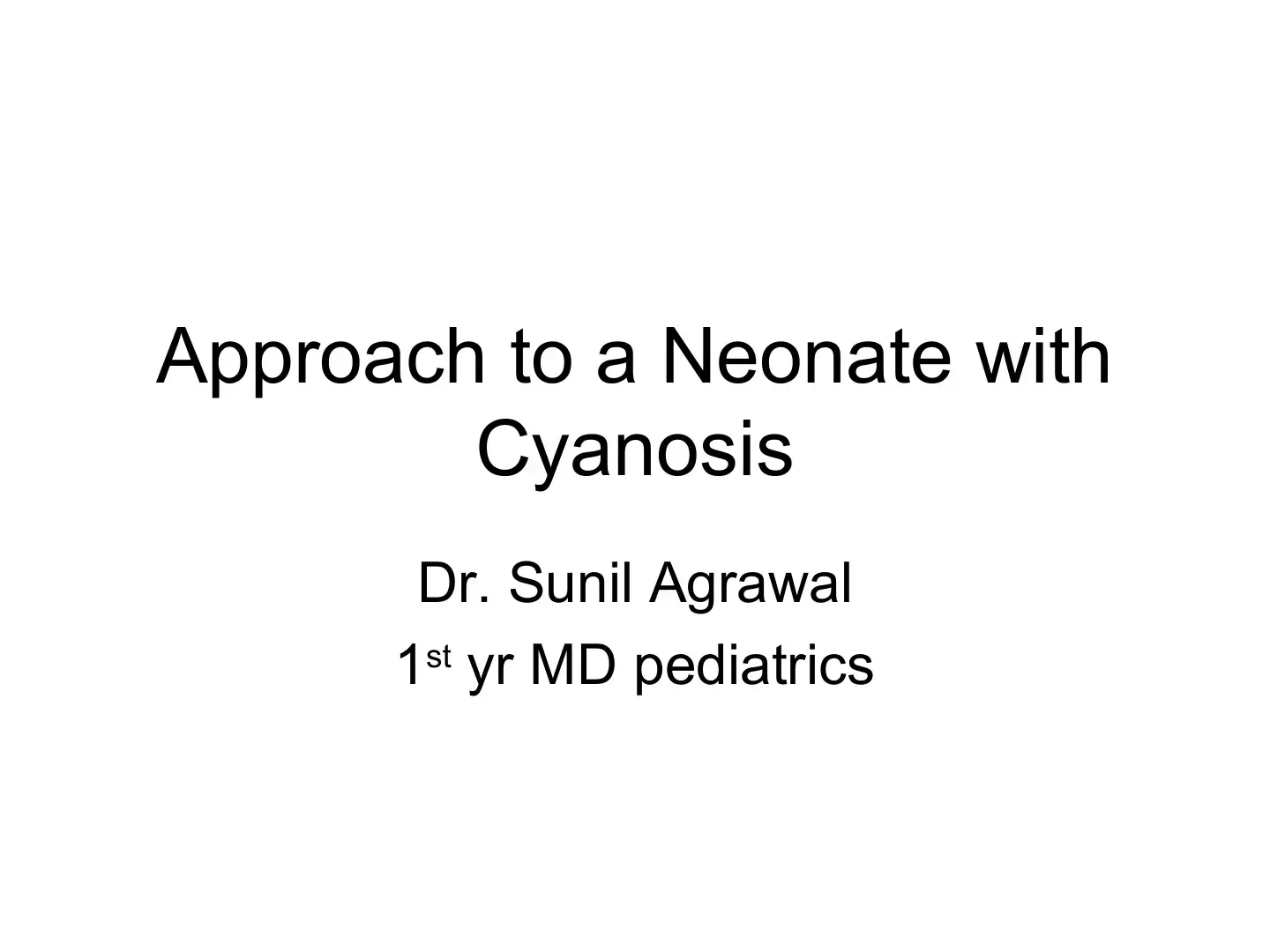 غلاف كتاب Approach to a Neonate with Cyanosis