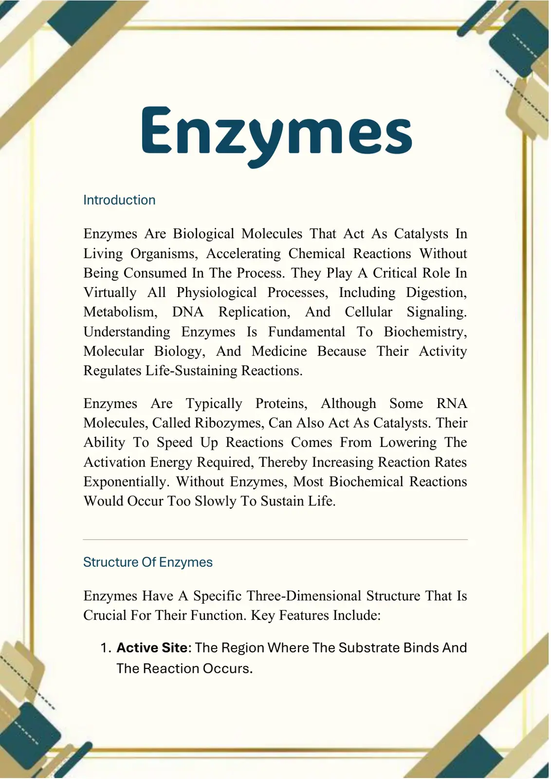 غلاف كتاب Enzymes