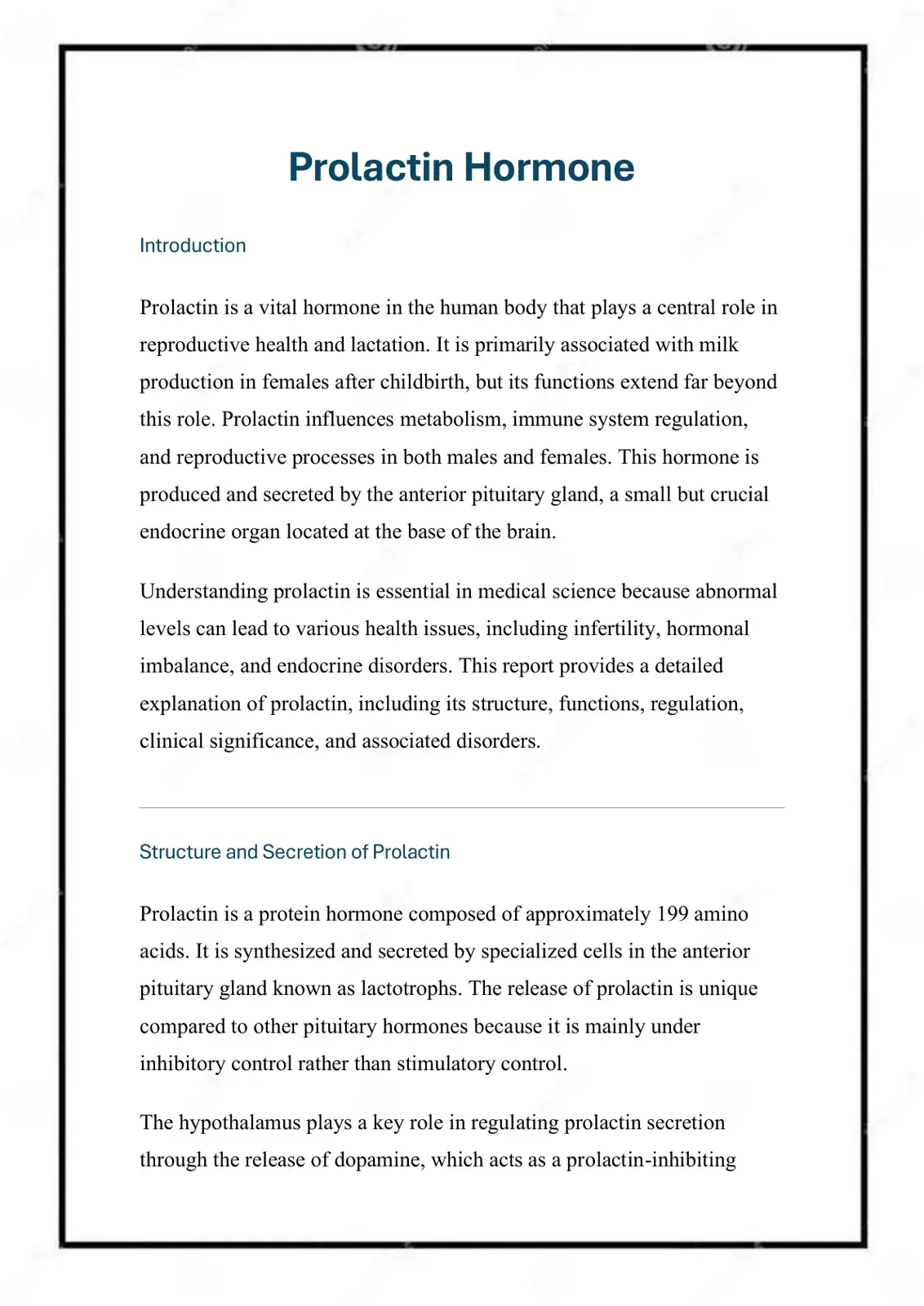 غلاف كتاب Prolactin Hormone