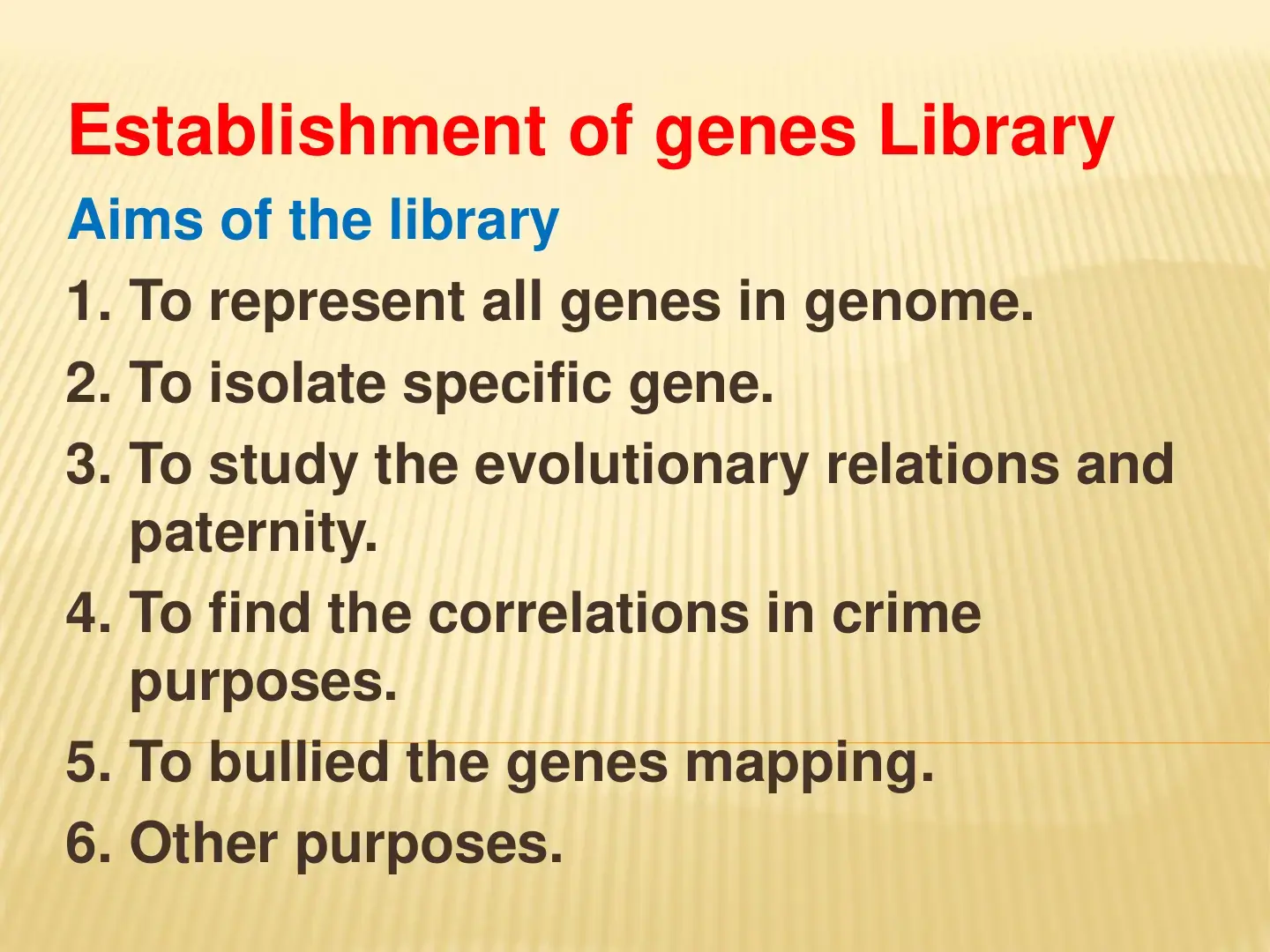 غلاف كتاب Establishment of genes Library