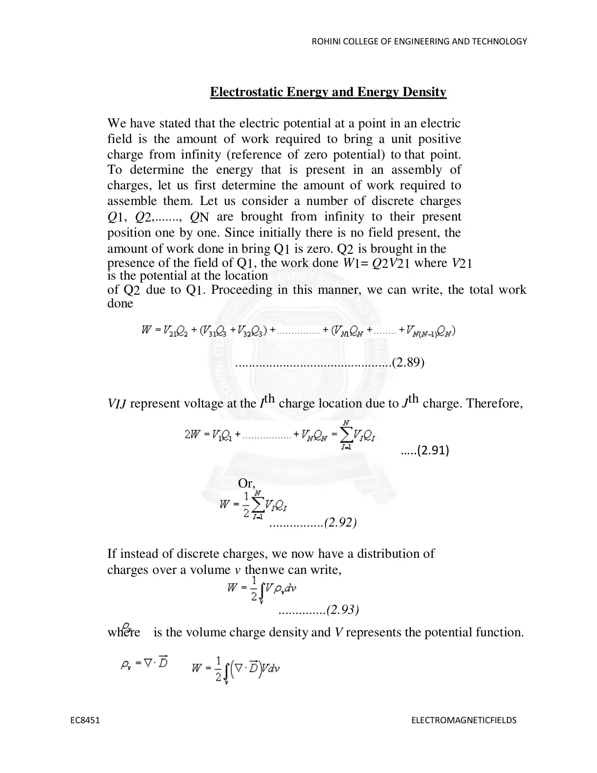 غلاف كتاب Electrostatic Energy and Energy Density