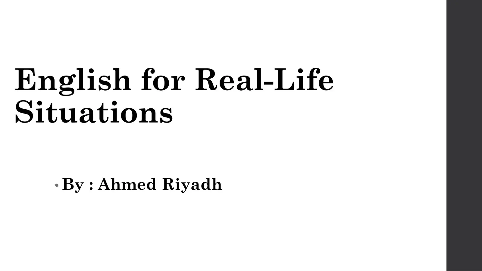 غلاف كتاب English for Real-Life Situations