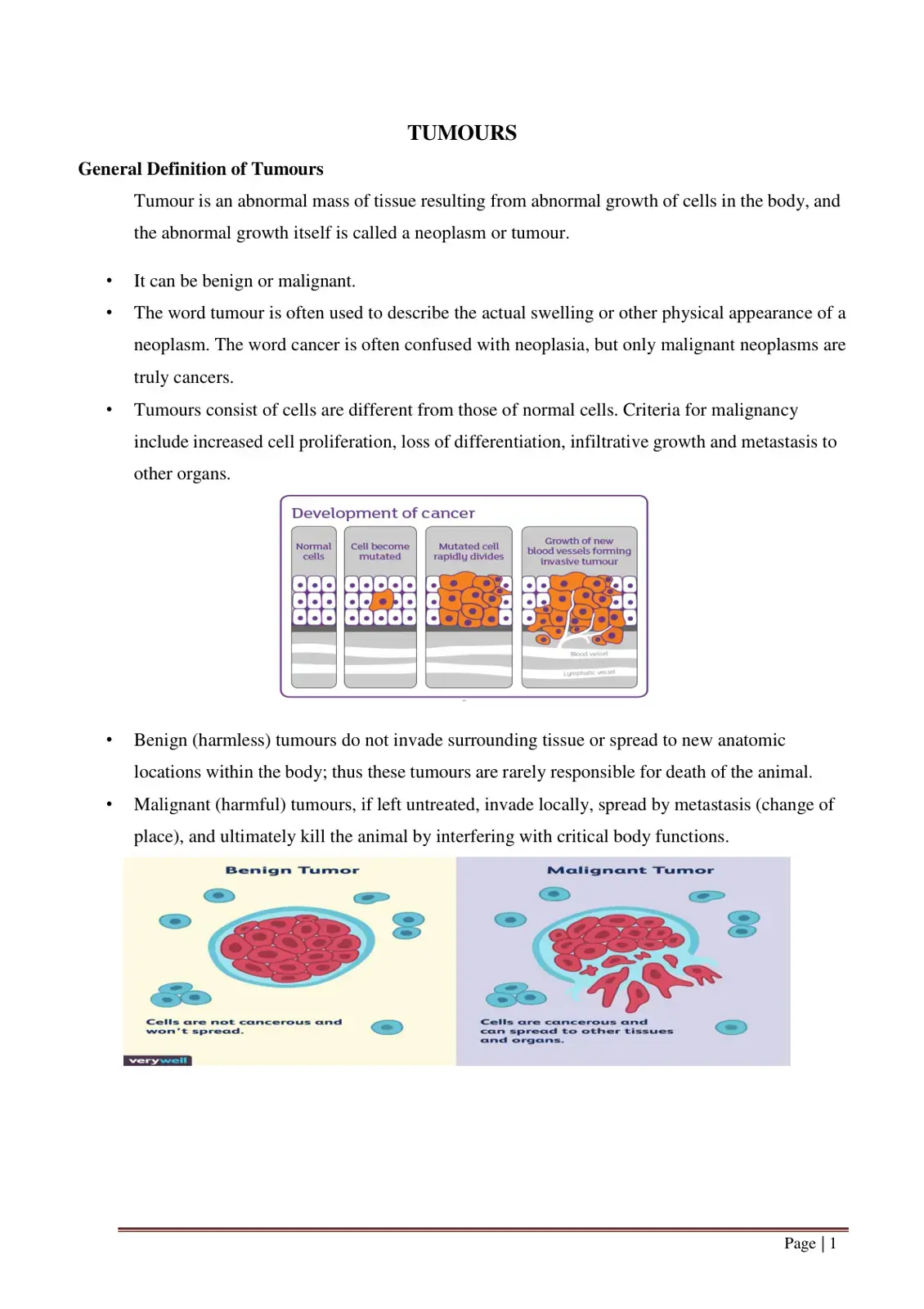 غلاف كتاب TUMOURS: General Definition and Criteria