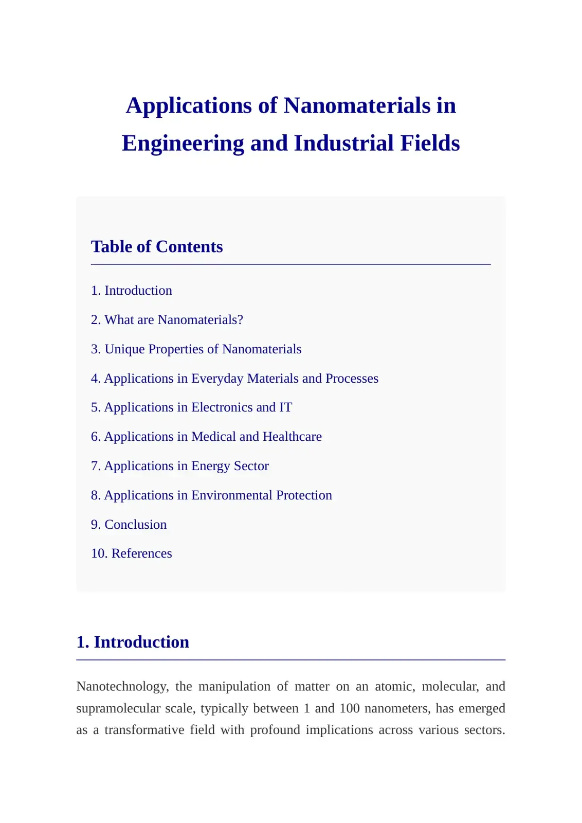 غلاف كتاب Applications of Nanomaterials in Engineering and Industrial Fields