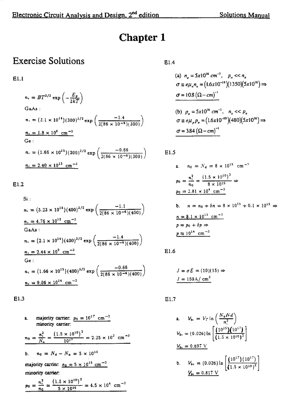 غلاف كتاب Electronic Circuit Analysis and Design, 2nd edition