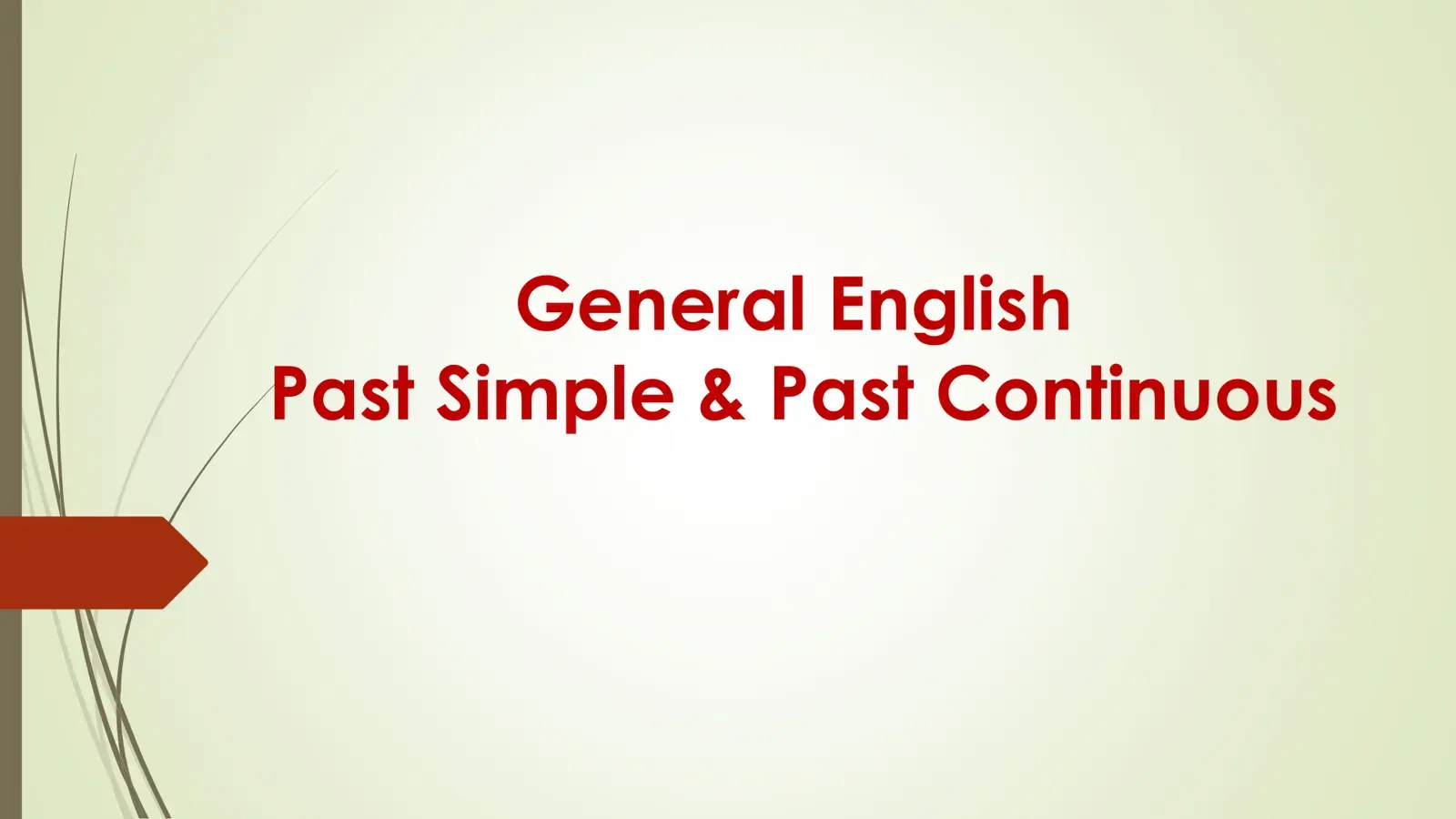 غلاف كتاب General English Past Simple & Past Continuous