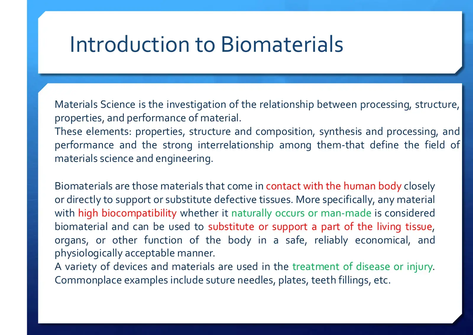 غلاف كتاب Introduction to Biomaterials