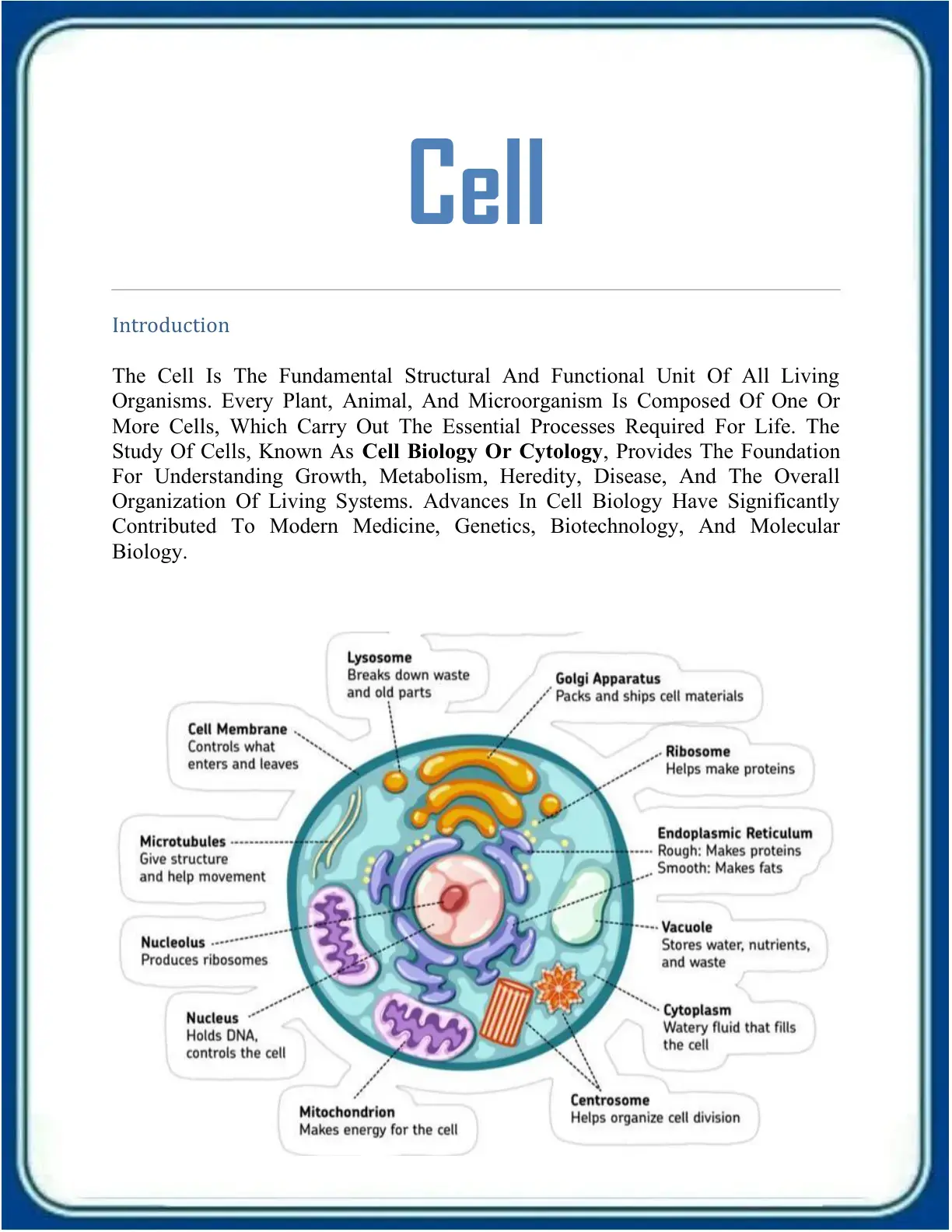 غلاف كتاب Cell