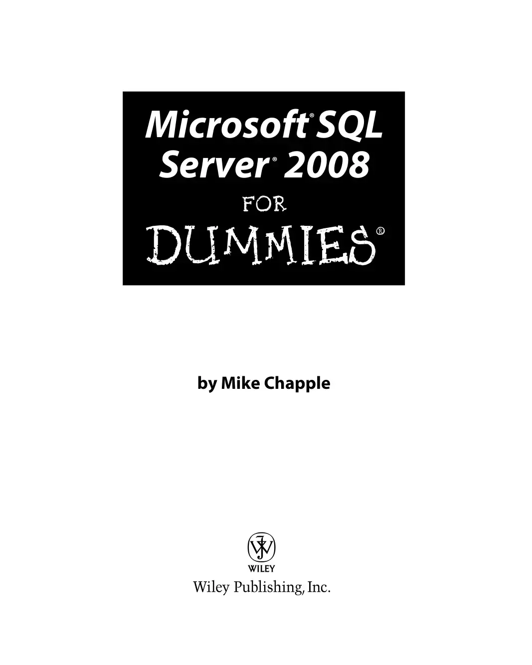 غلاف كتاب Microsoft SQL Server 2008 For Dummies