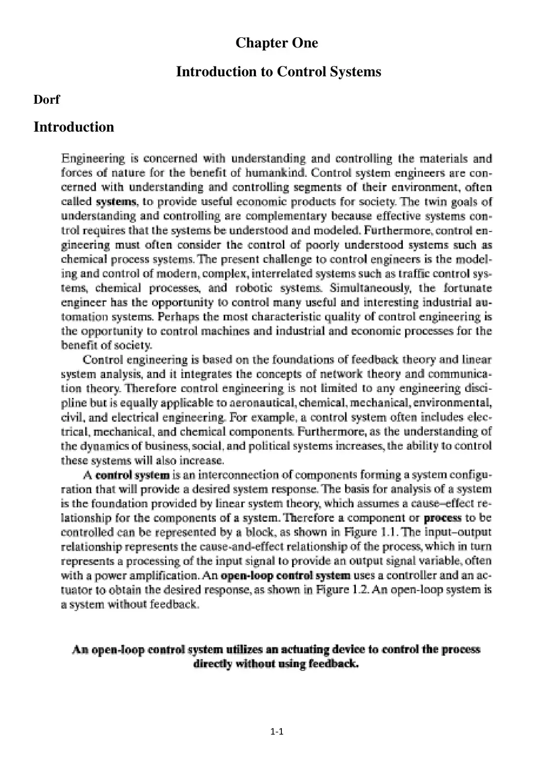 غلاف كتاب Modern Control Systems - Chapter One: Introduction to Control Systems (Dorf)