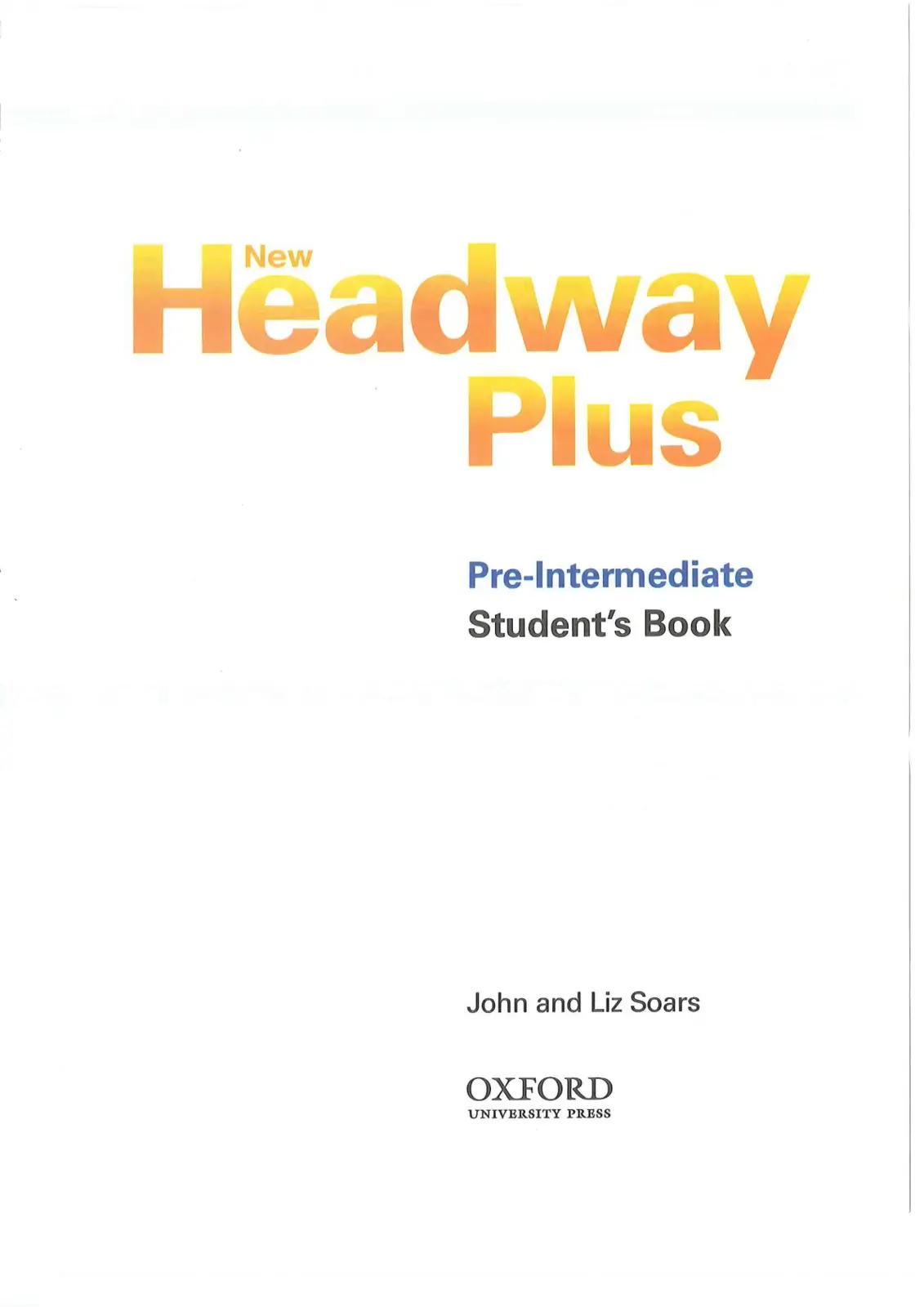 غلاف كتاب Headway Plus Pre-Intermediate Student's Book
