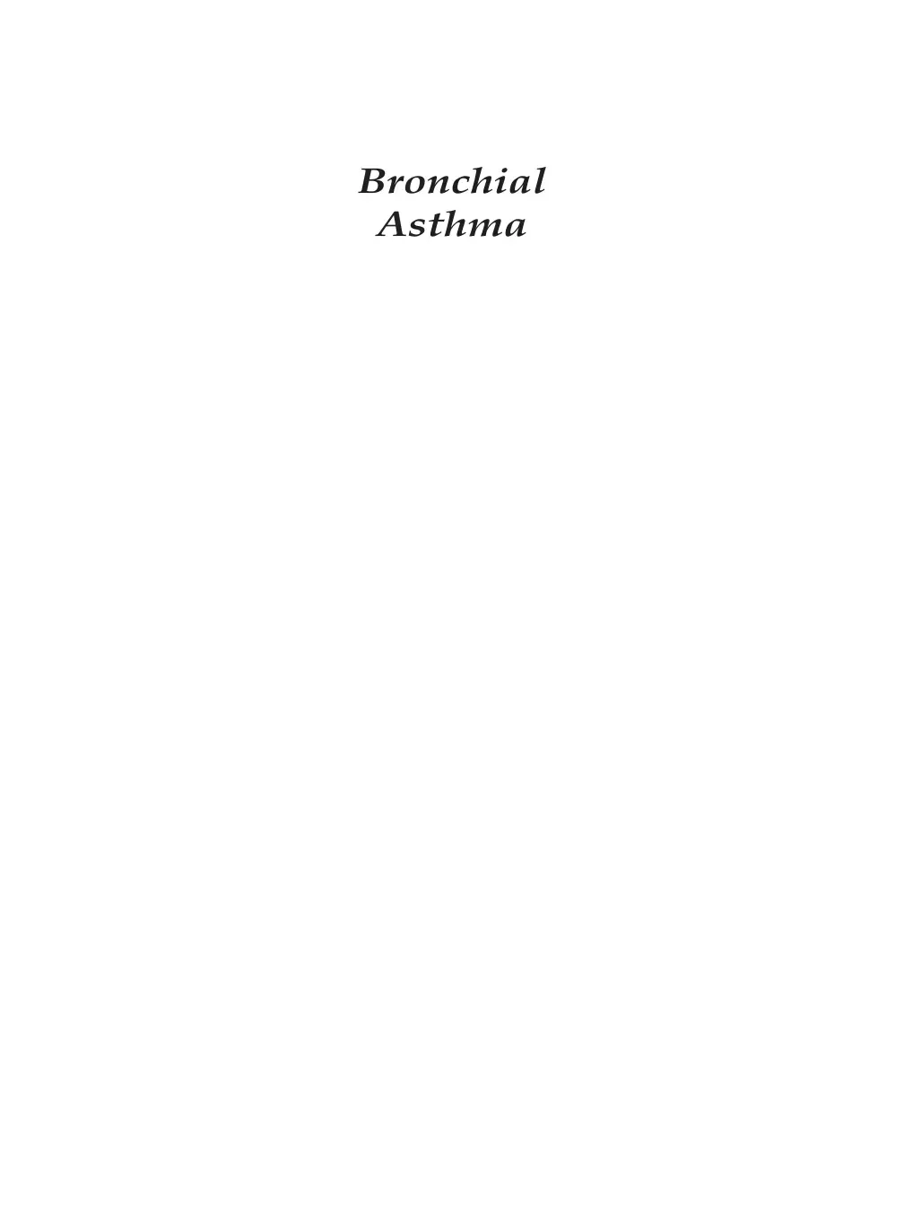 غلاف كتاب Bronchial Asthma
