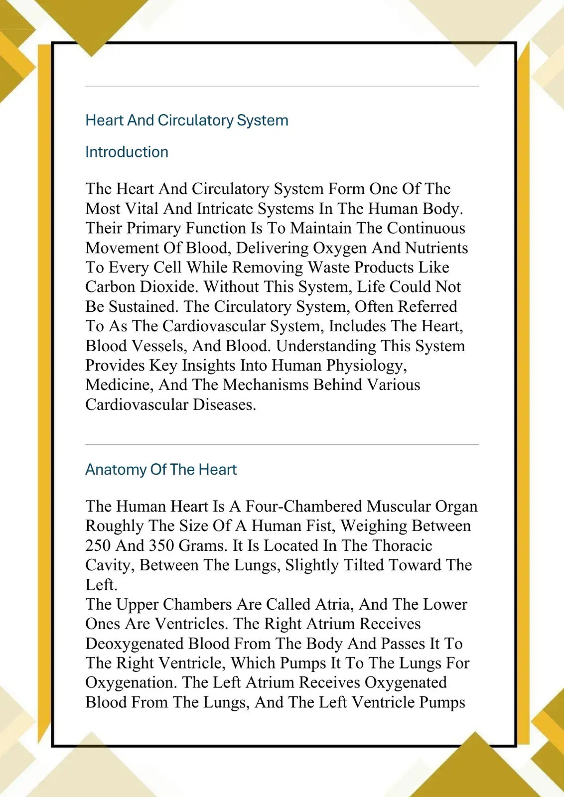 غلاف كتاب Heart And Circulatory System