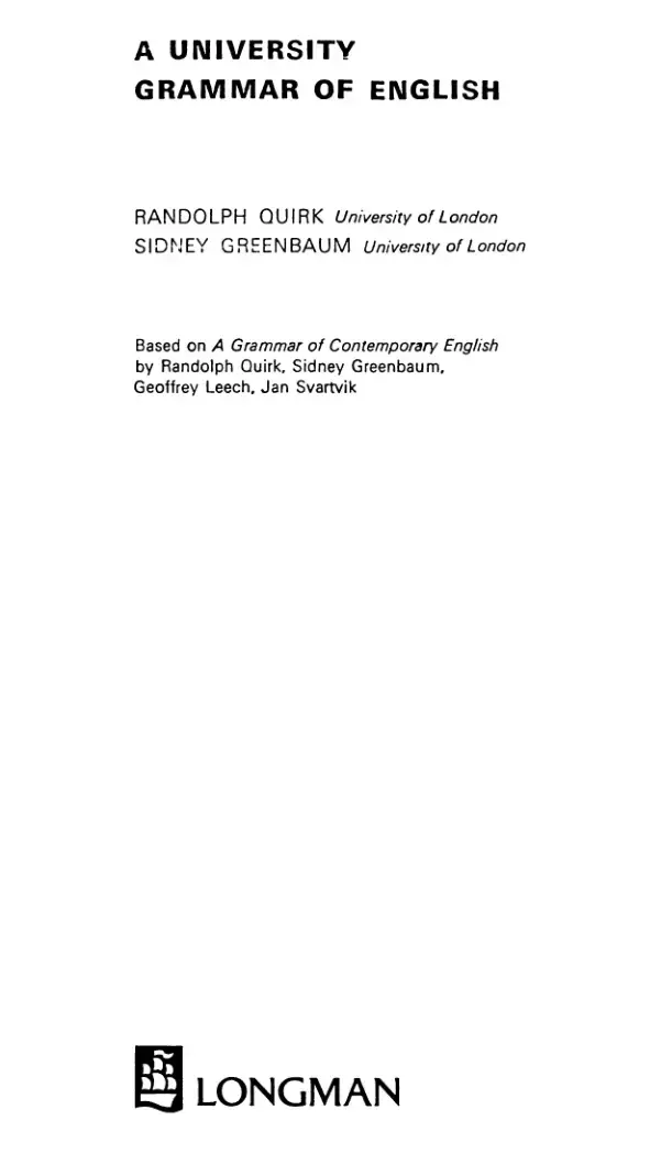 غلاف كتاب A University Grammar of English