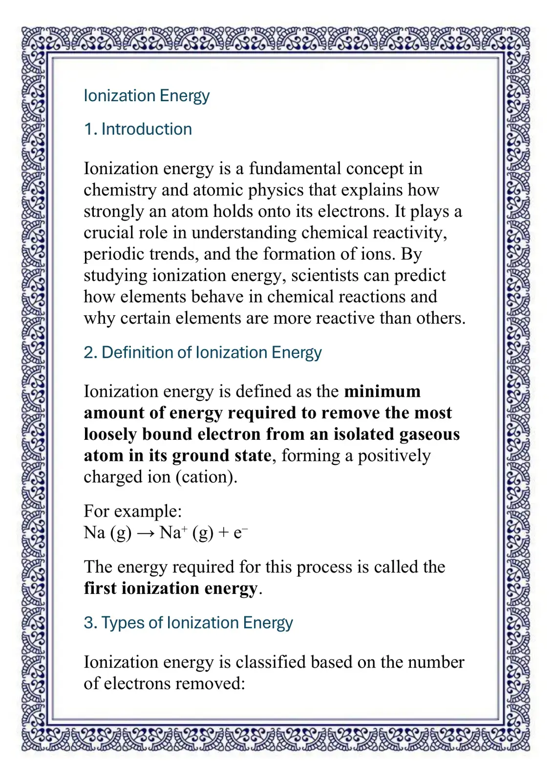 غلاف كتاب Ionization Energy