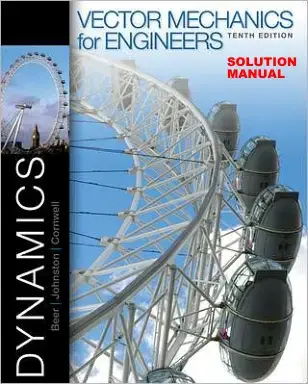 غلاف كتاب DYNAMICS VECTOR MECHANICS for ENGINEERS SOLUTION MANUAL