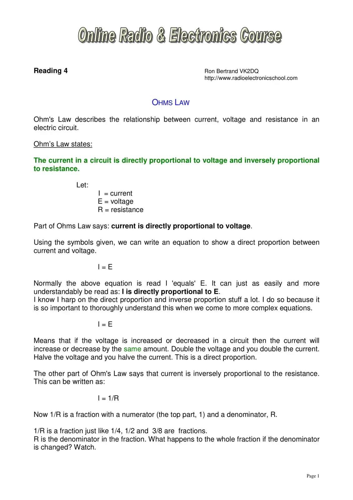 غلاف كتاب Ohm's Law