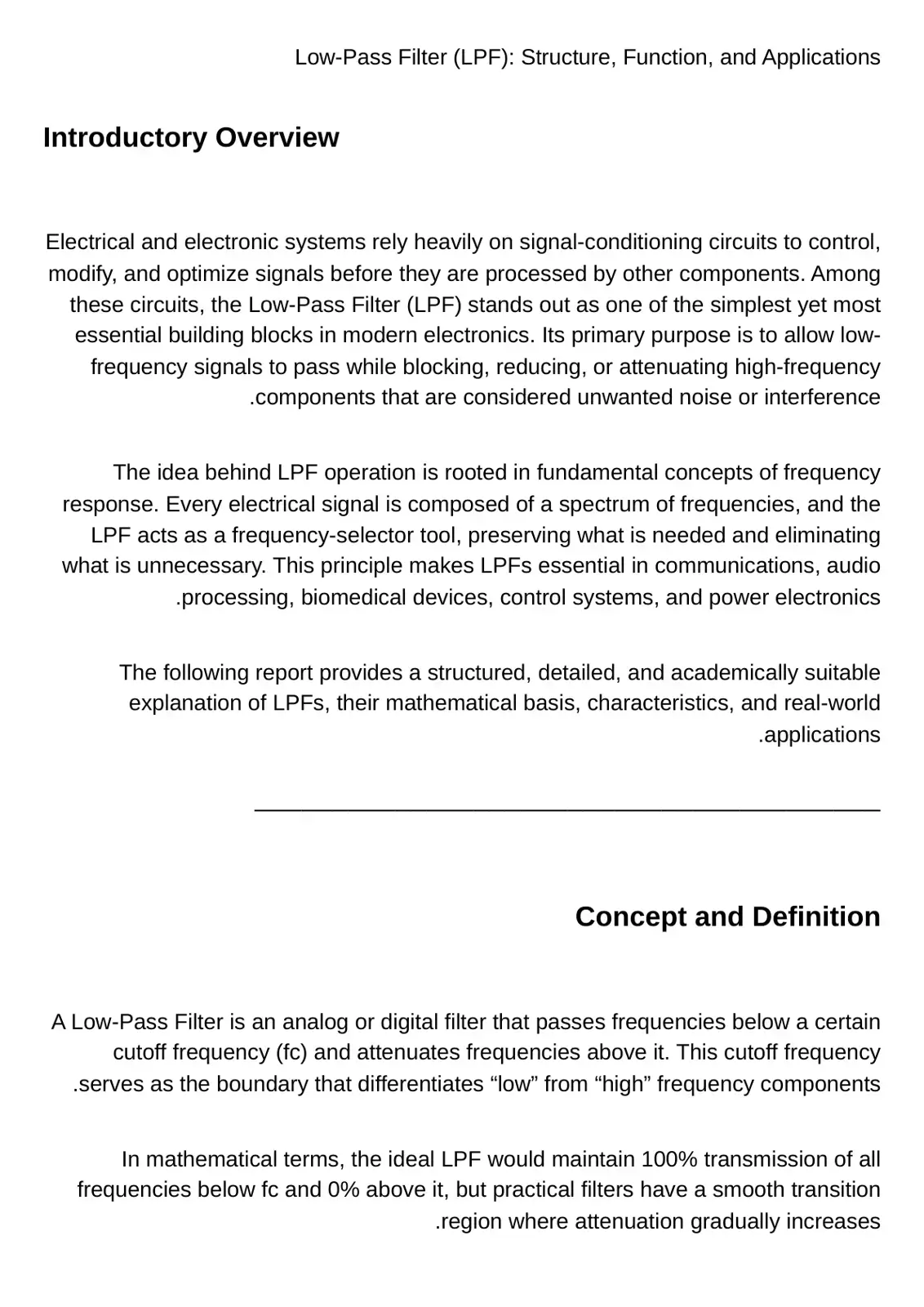 غلاف كتاب Low-Pass Filter (LPF): Structure, Function, and Applications