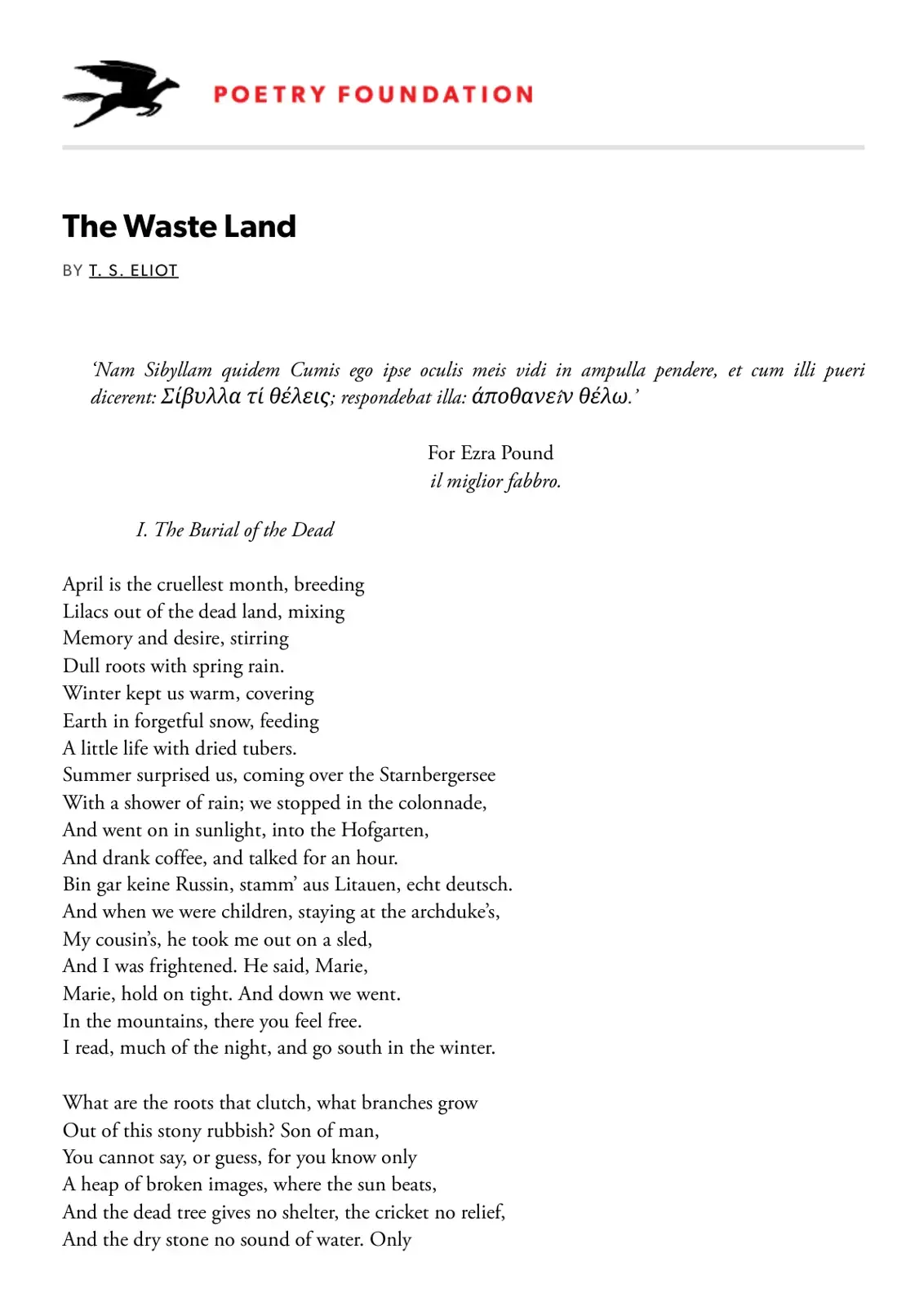 غلاف كتاب The Waste Land