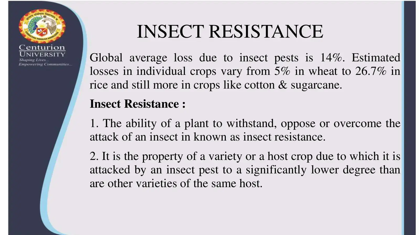 غلاف كتاب INSECT RESISTANCE