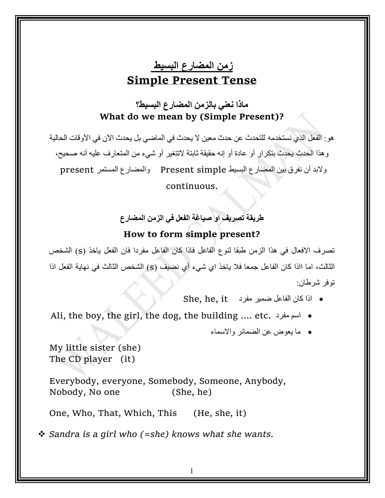 غلاف كتاب زمن المضارع البسيط Simple Present Tense