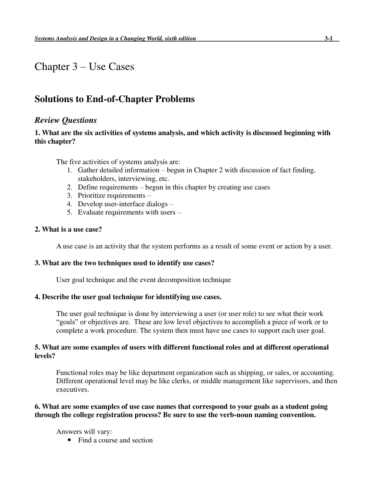غلاف كتاب Systems Analysis and Design in a Changing World, Sixth Edition - Chapter 3 Use Cases