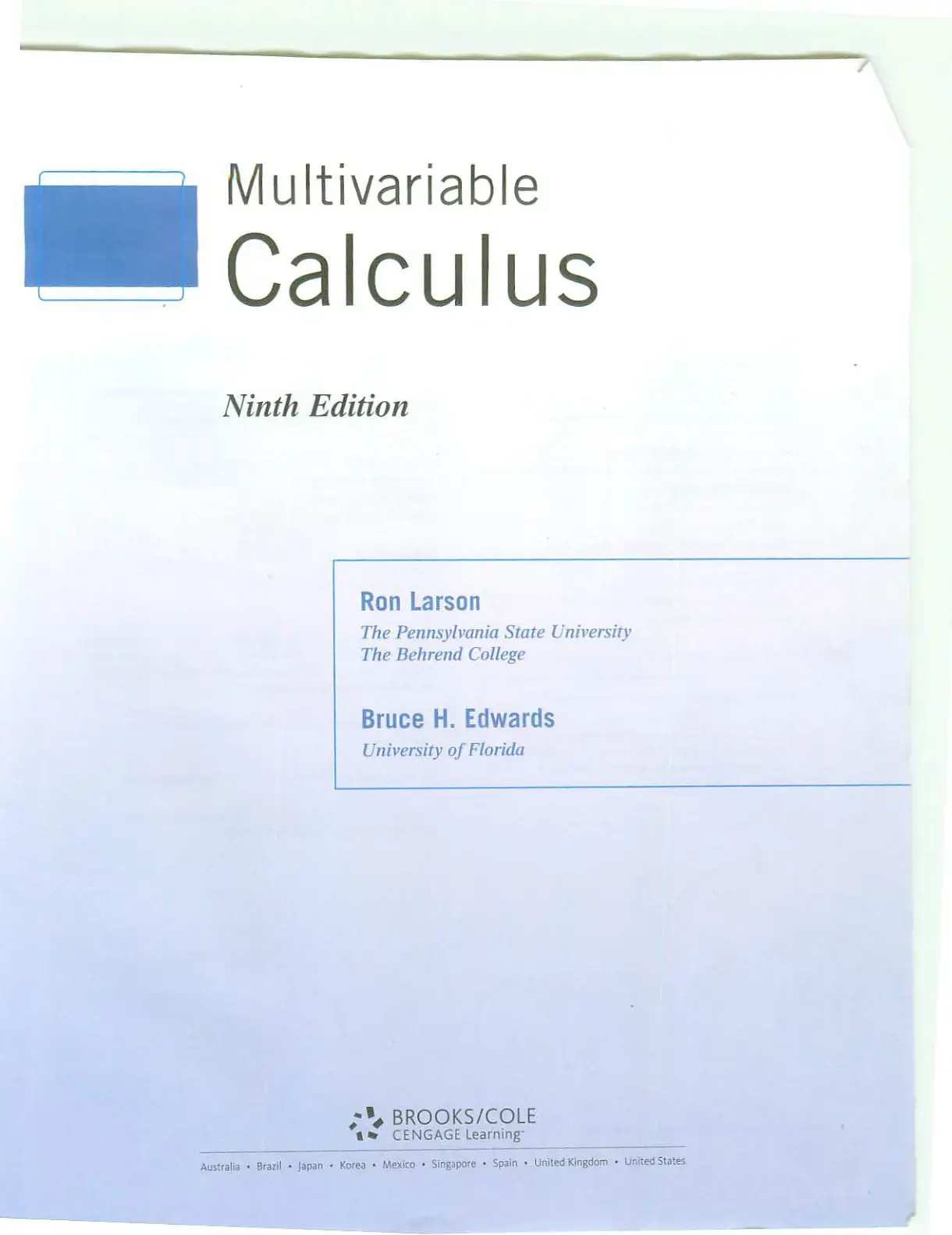 غلاف كتاب Multivariable Calculus