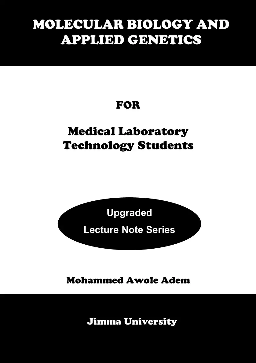 غلاف كتاب MOLECULAR BIOLOGY AND APPLIED GENETICS