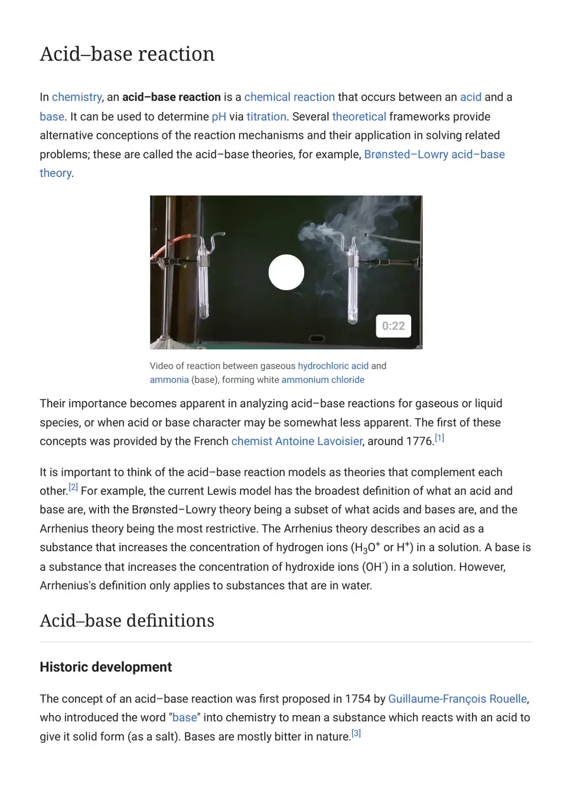 غلاف كتاب Acid-base reaction