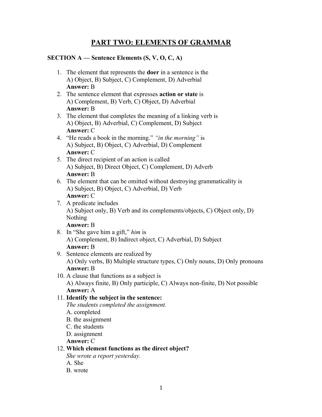 غلاف كتاب Elements of Grammar