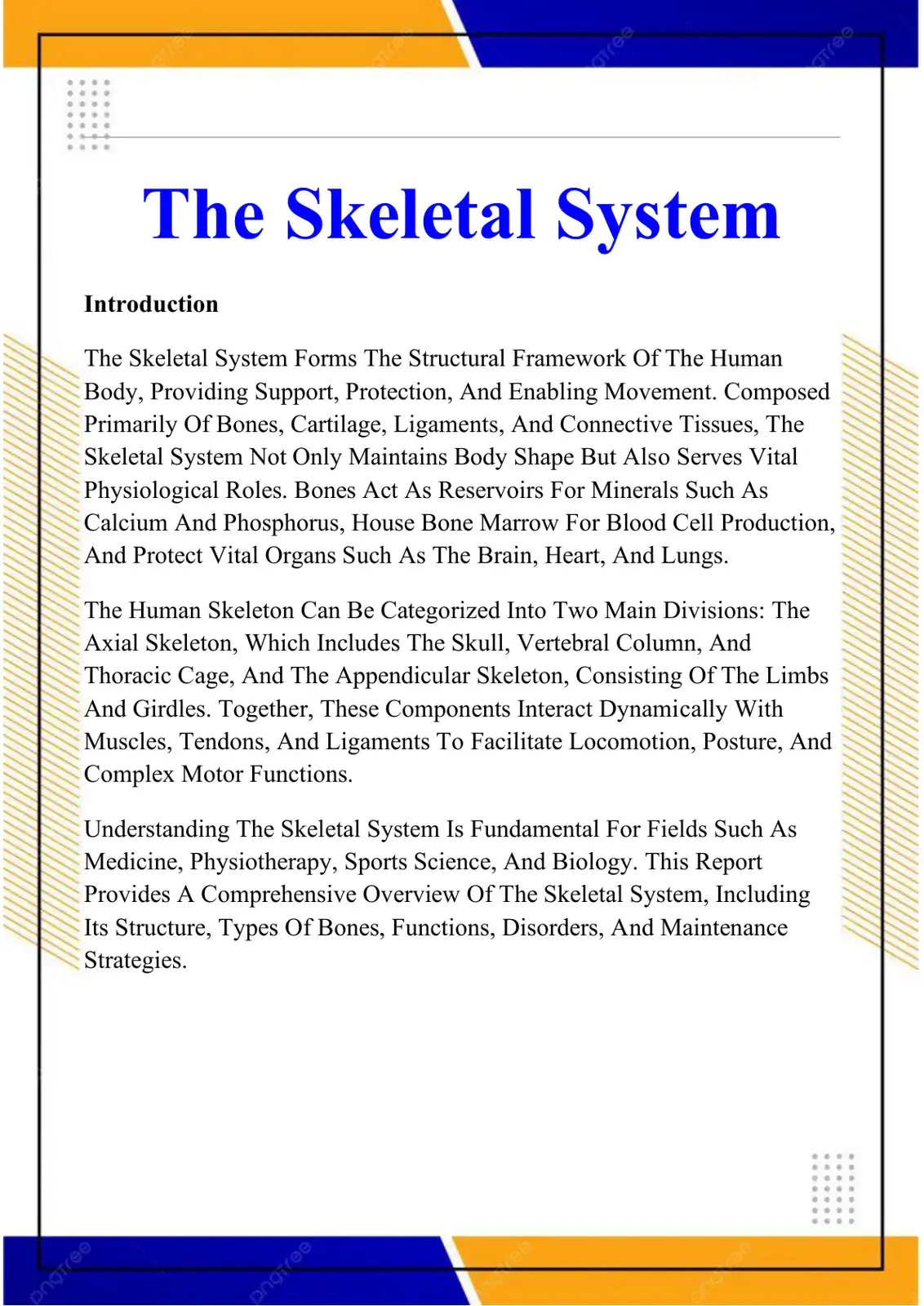 غلاف كتاب The Skeletal System