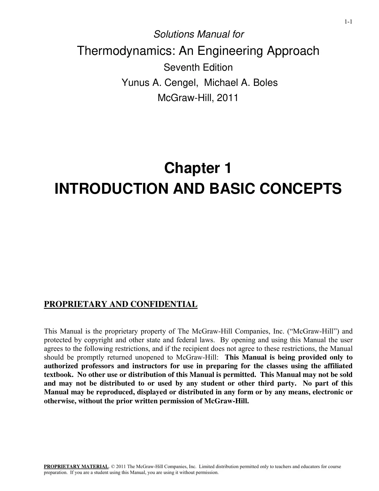 غلاف كتاب Solutions Manual for Thermodynamics: An Engineering Approach