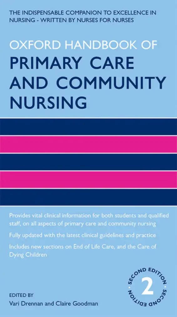 غلاف كتاب OXFORD HANDBOOK OF PRIMARY CARE AND COMMUNITY NURSING