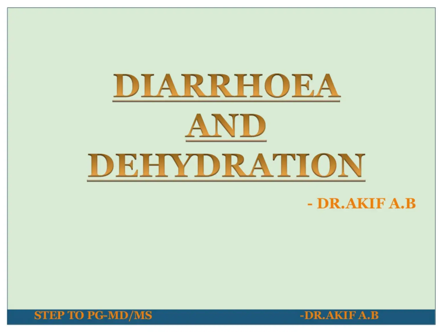 غلاف كتاب DIARRHOEA AND DEHYDRATION