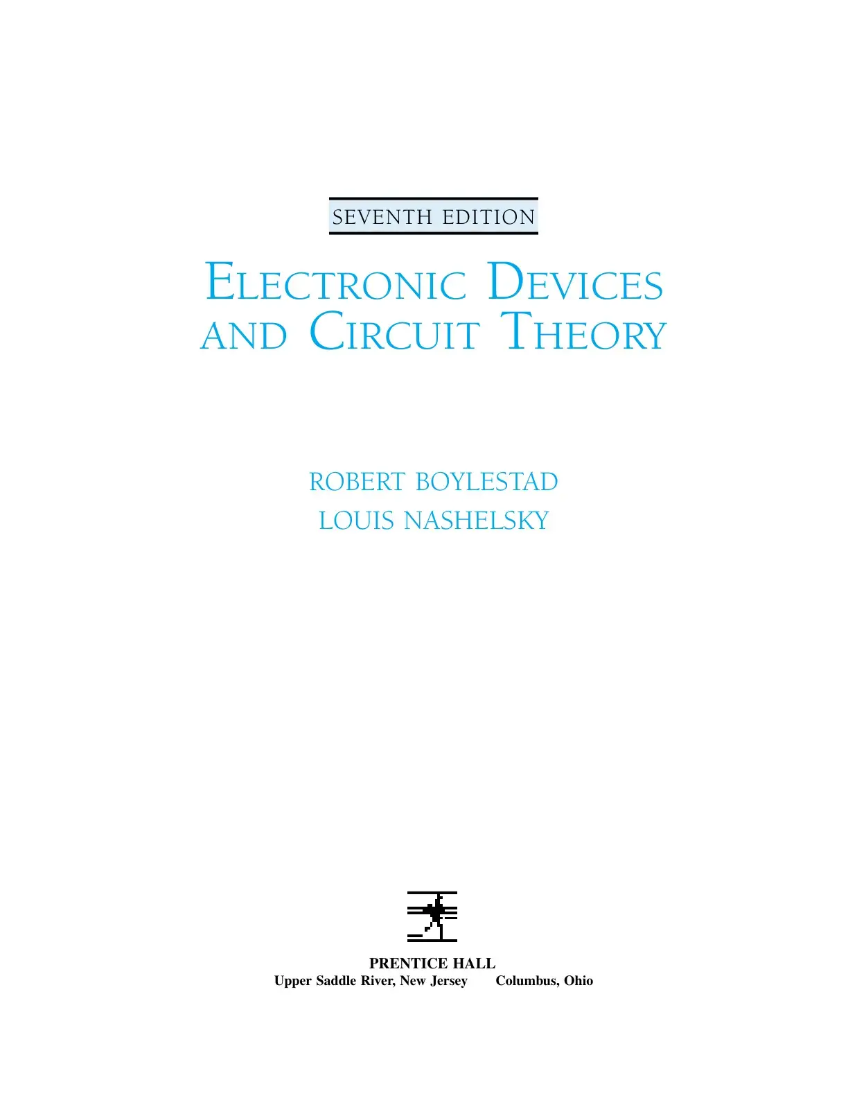 غلاف كتاب Electronic Devices and Circuit Theory - Seventh Edition