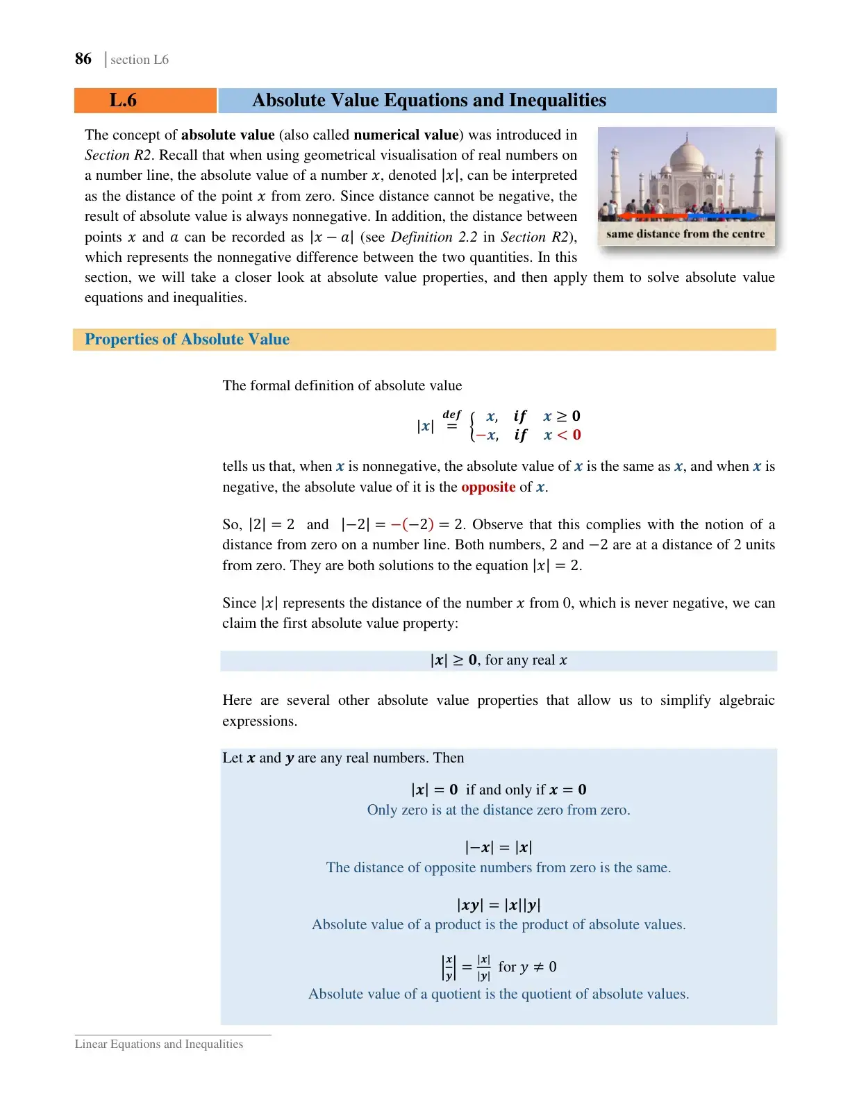 غلاف كتاب L.6 Absolute Value Equations and Inequalities