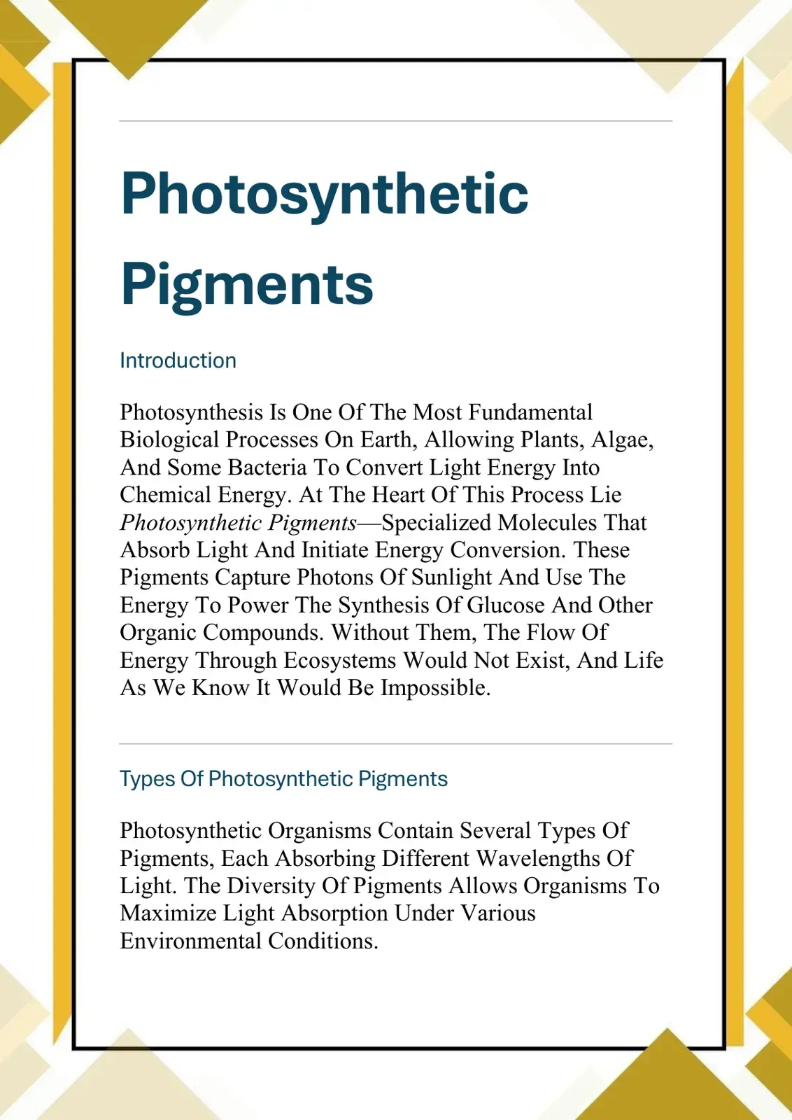 غلاف كتاب Photosynthetic Pigments