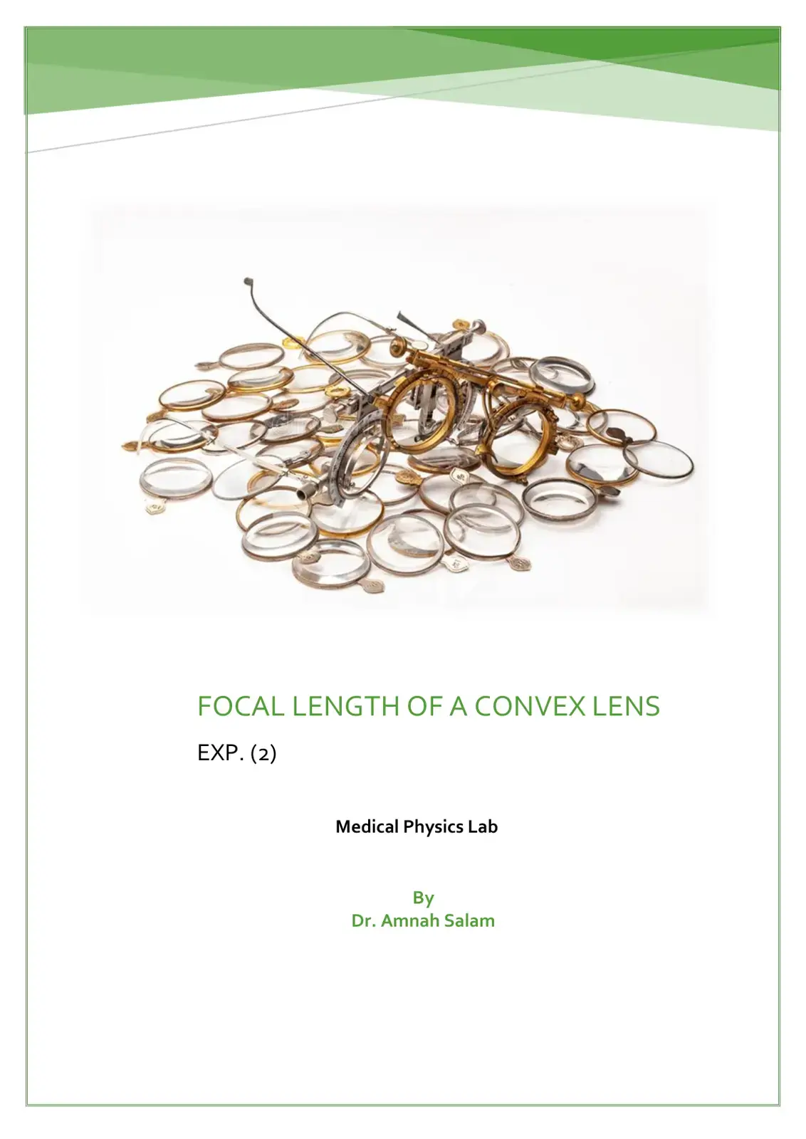 غلاف كتاب Focal Length of a Convex Lens