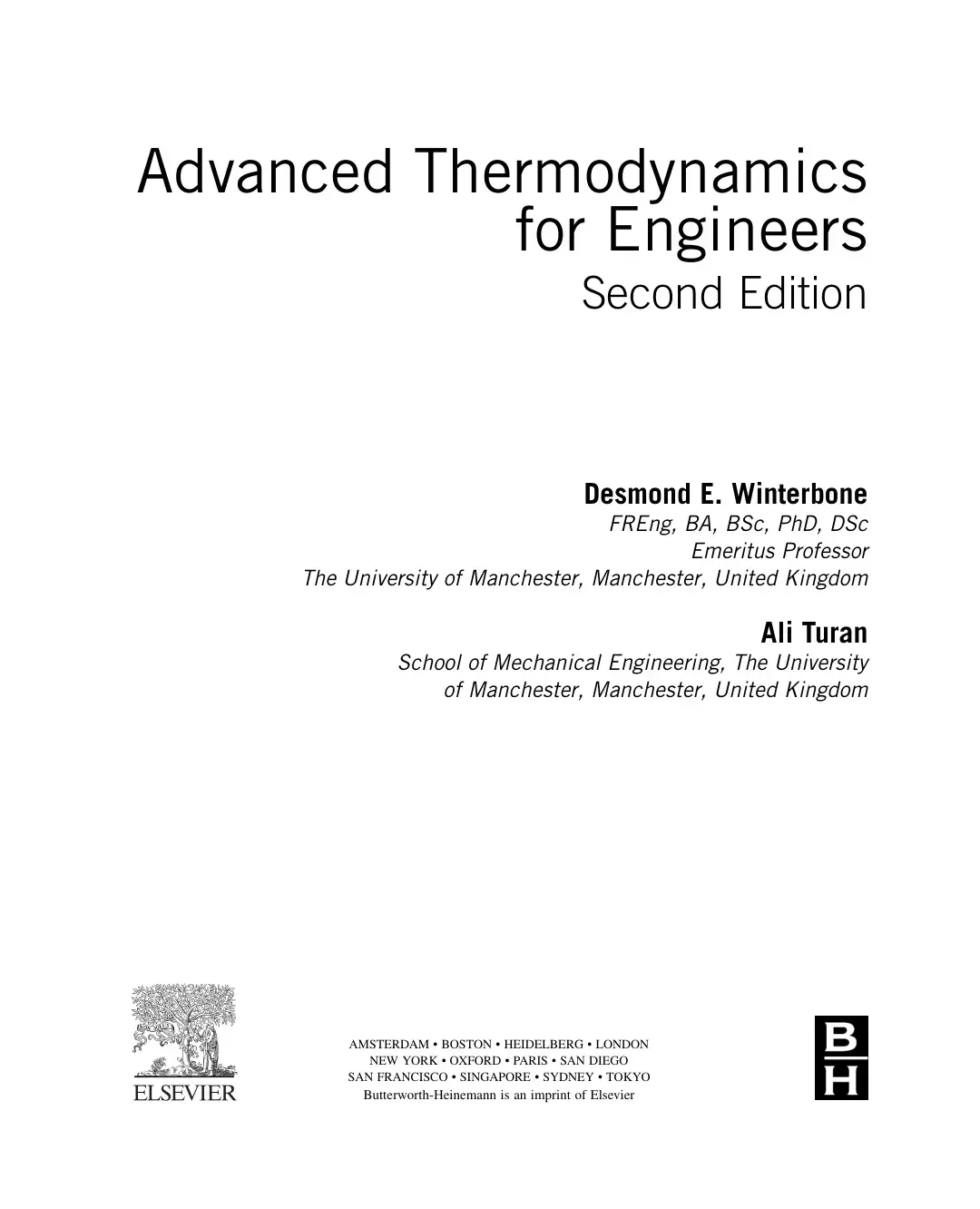غلاف كتاب Advanced Thermodynamics for Engineers