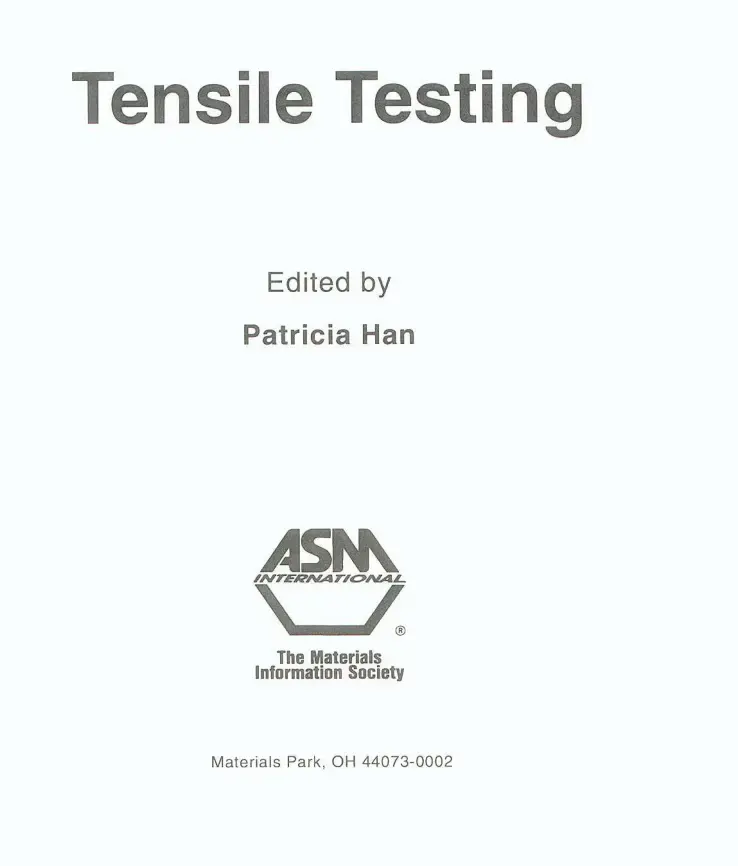 غلاف كتاب Tensile Testing