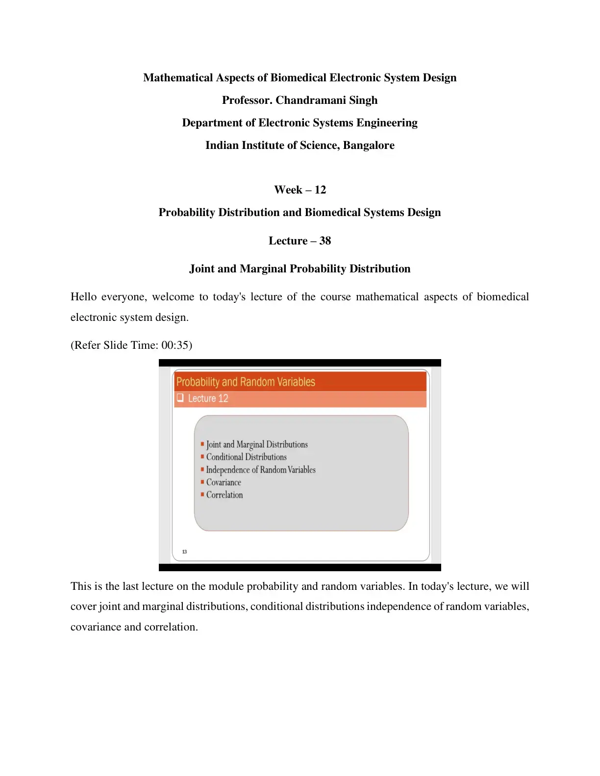 غلاف كتاب Probability Distribution and Biomedical Systems Design