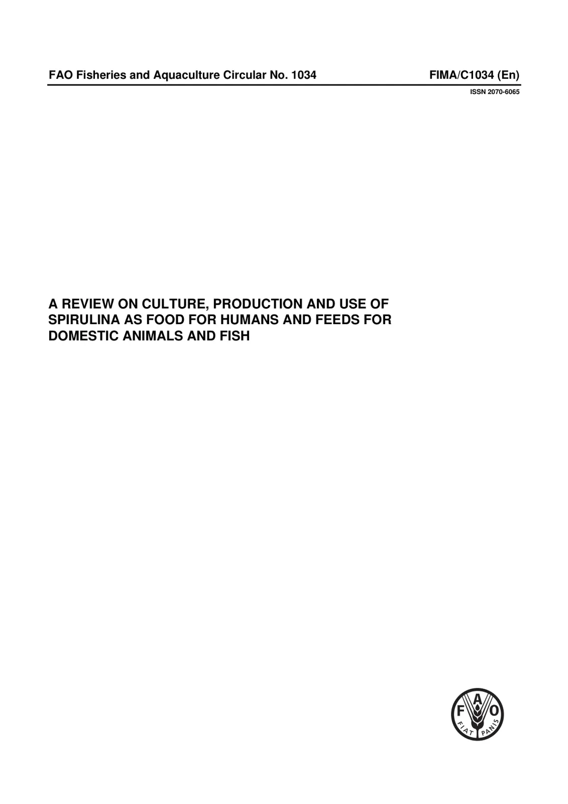 غلاف كتاب FAO Fisheries and Aquaculture Circular No. 1034