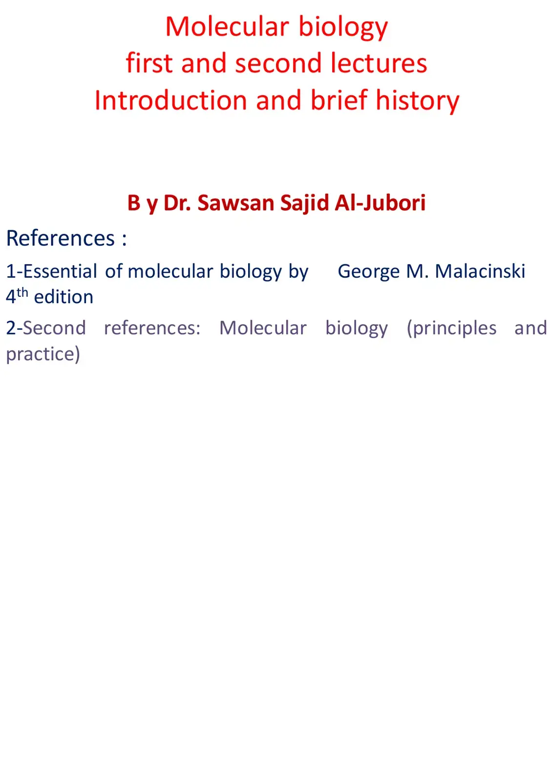 غلاف كتاب Molecular biology