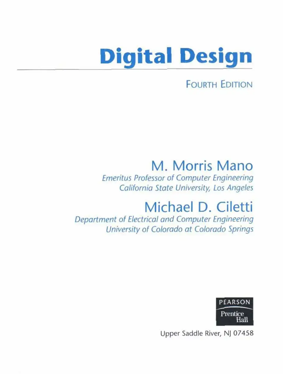 غلاف كتاب Digital Design