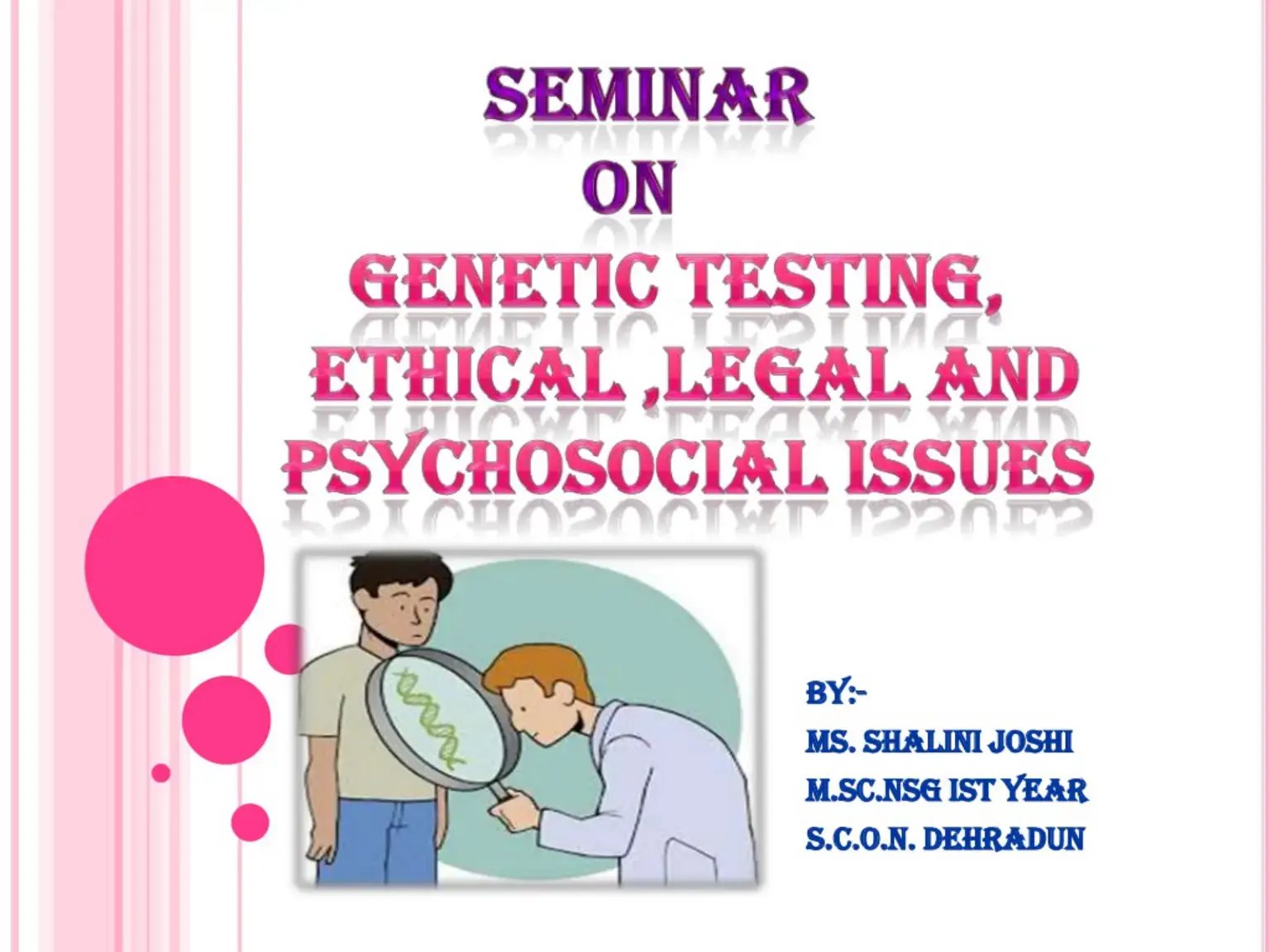 غلاف كتاب SEMINAR ON GENETIC TESTING, ETHICAL LEGAL AND PSYCHOSOCIAL ISSUES