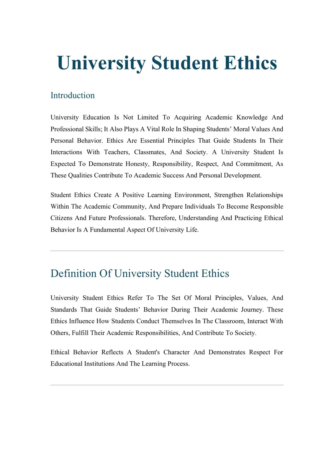 غلاف كتاب University Student Ethics